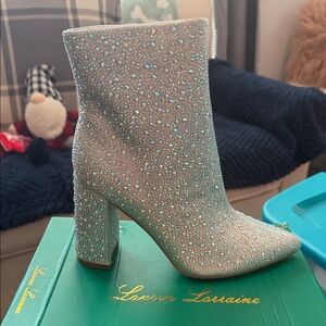 Lauren Lorraine Sparkling Silver Heeled Boots